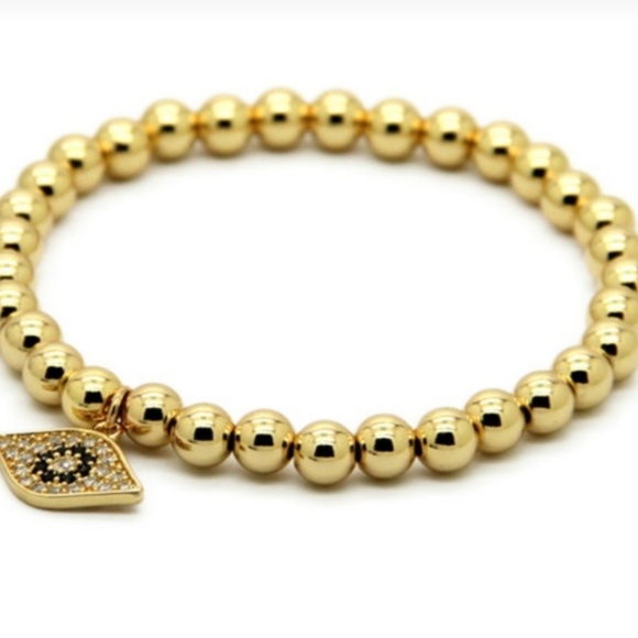 Zircon Evil Eye Charm Beaded Bracelet - Picture 2 of 2